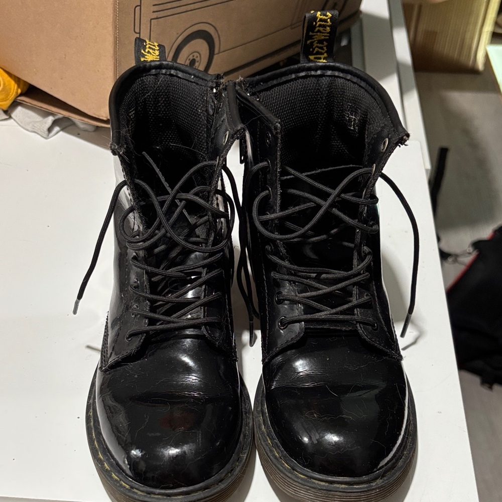 Doc Martins Black Leather Lace-Up Boots